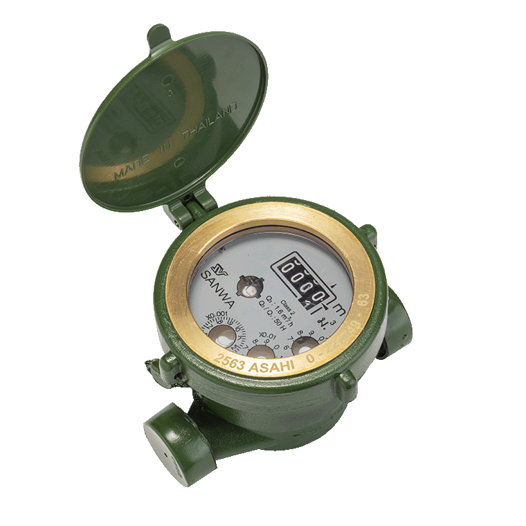 SANWA Water Meter มิเตอร์น้ำ ซันวา 4 หุน มิเตอร์น้ำ ซันวา 4 หุน สีเขียว